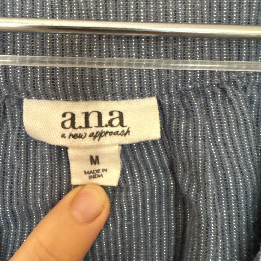 a.n.a Blue Ruffled Blouse - Picture 5 of 6